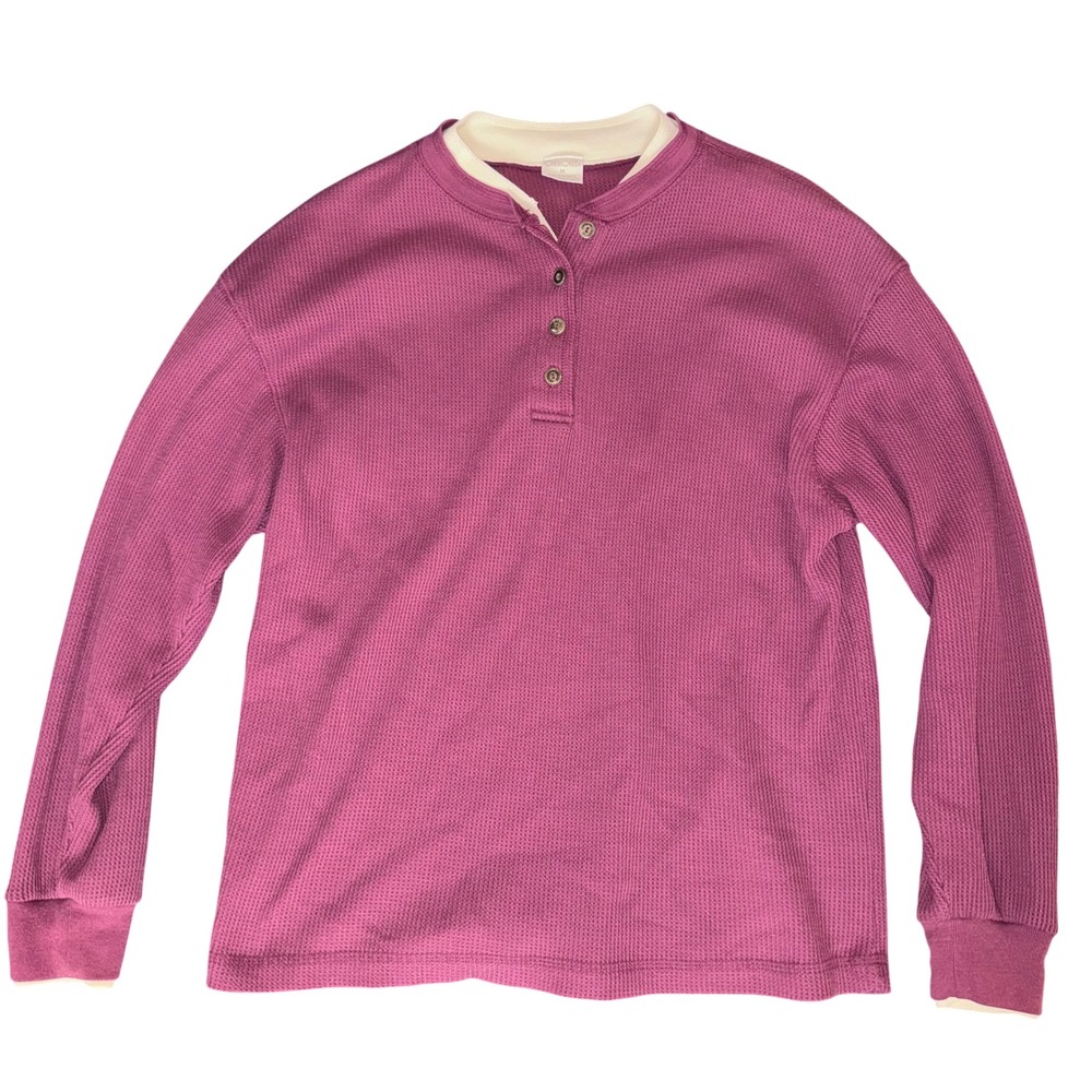 Men’s Henley Cherokee Vintage 90s 'Double Collar' Long Sleeve Thermal | size M